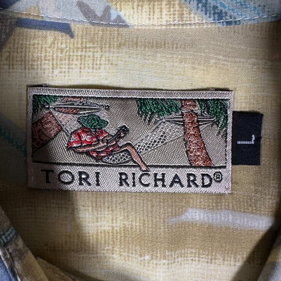 Tori Richard Hawaiian Shirt Men L Tropical Short Sleeve Single Pocket Made in US - Picture 4 of 9